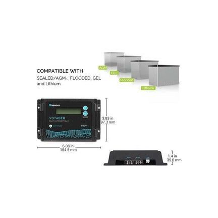 Renogy New Edition Voyager 10A PWM Waterproof Solar Charge Controller - Generator Vault - 