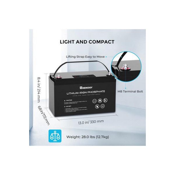 Renogy 24V 50Ah Lithium Phosphate Battery - Generator Vault - 