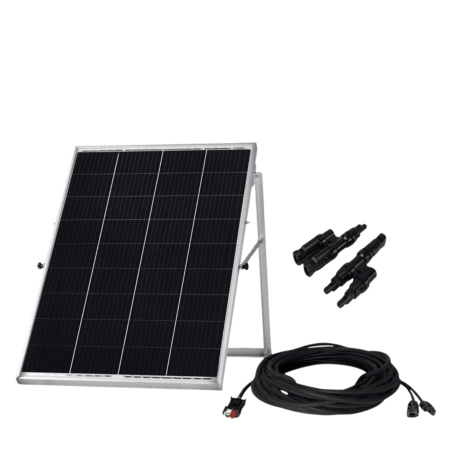 Nature's Generator 100W Rigid Solar Panel with Cable and Connector - Generator Vault - Rigid 100W Solar Panel w/ cable + Connectors - 