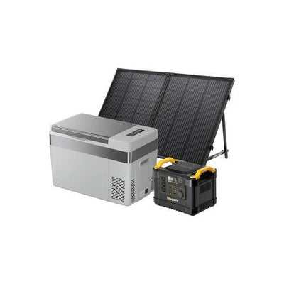 BougeRV 130W Starter Solar Kit with Portable Refrigerator