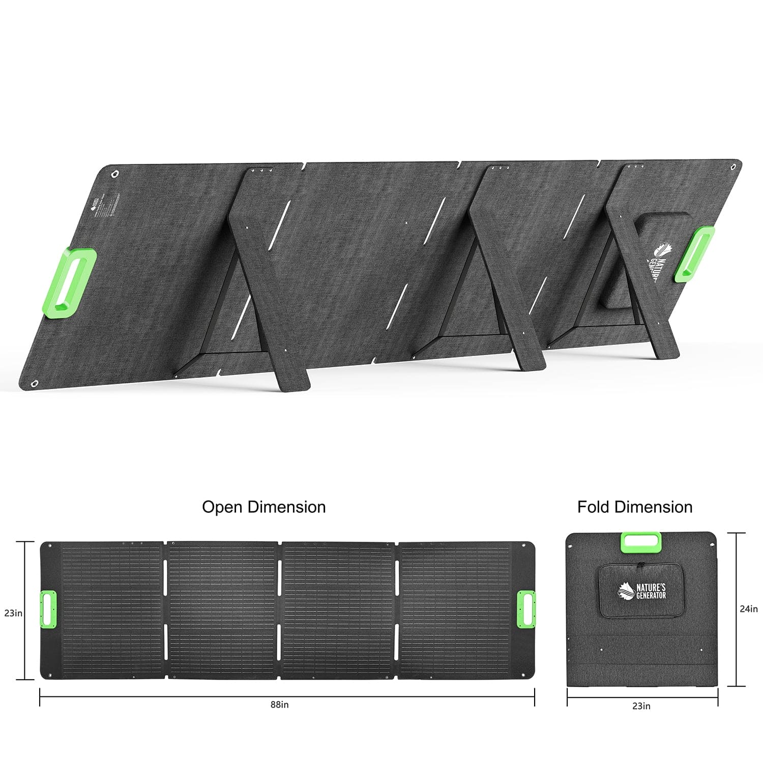 Nature's Generator Lithium 6000 Solar Generator Kit - Generator Vault - Lithium 6000 + 2x 200W Folding Solar Panel - 