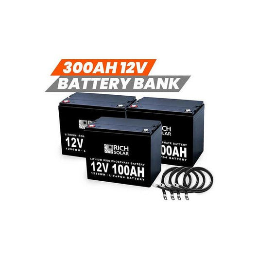 Rich Solar 12V 300Ah 3.6kWh LiFePO4 Lithium Battery Bank