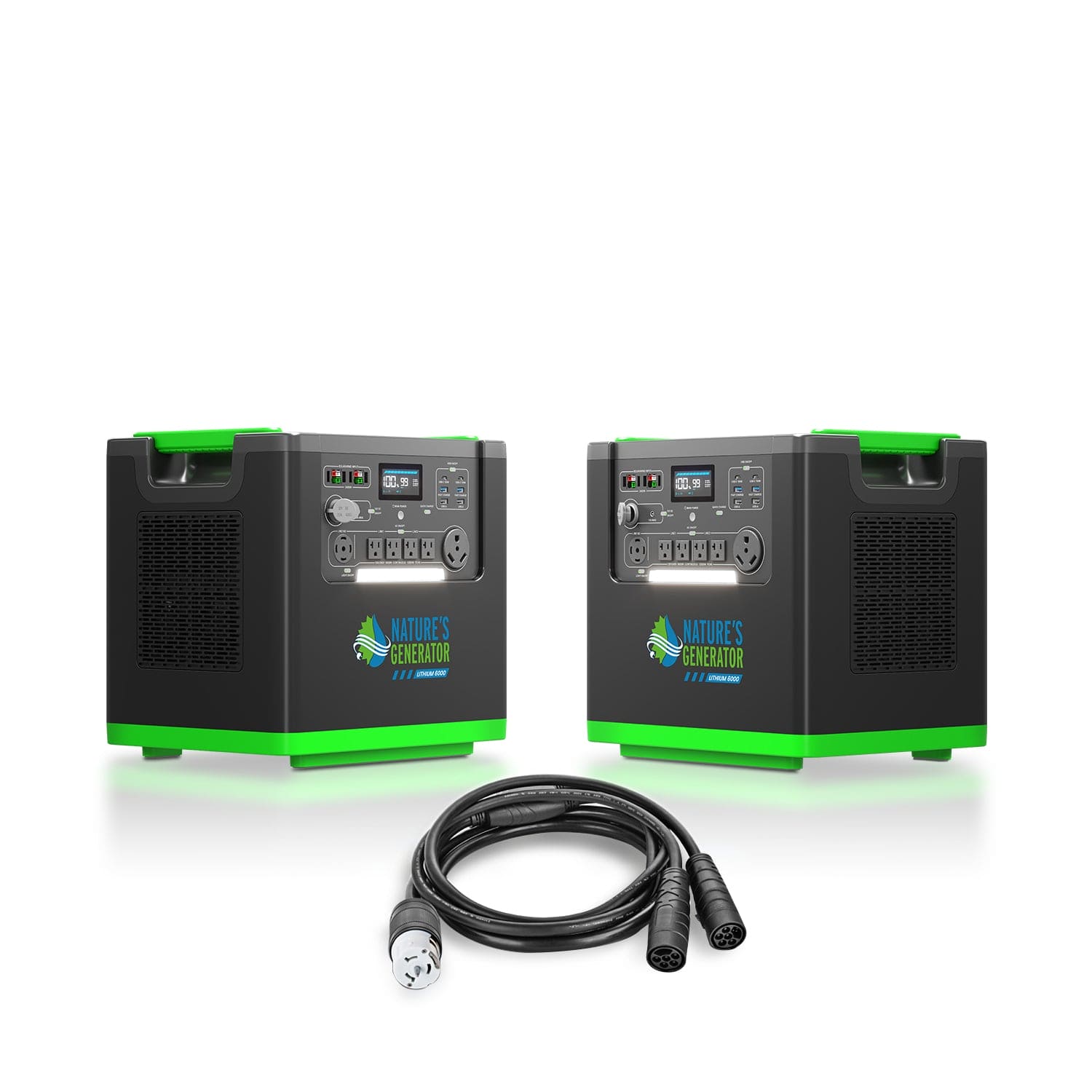 Nature's Generator Lithium 6000 Portable Power Station - Generator Vault - 2x Lithium 6000 + Combiner - 