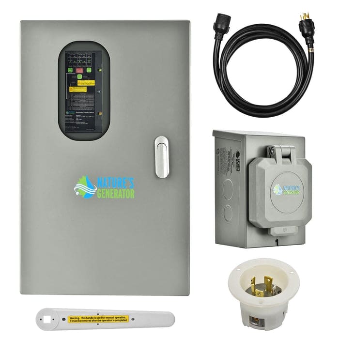 Nature's Generator Lithium 6000 Portable Power Station with Transfer Switch - Generator Vault - Lithium 6000 + 30A Automatic Transfer Switch - 
