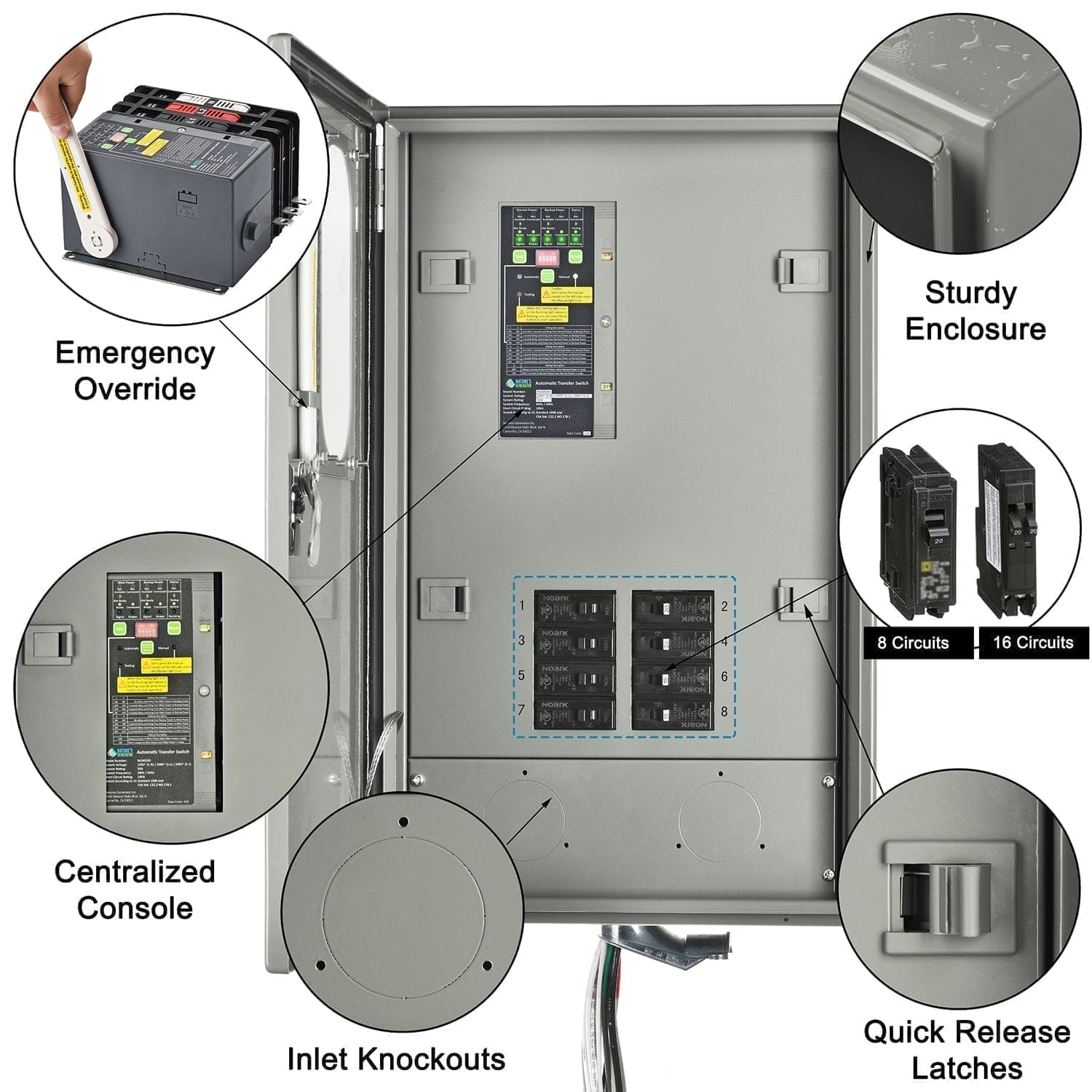 Nature's Generator 30A Automatic Generator Transfer Switch - Generator Vault - 30A Automatic Transfer Switch - 
