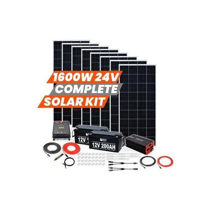 Rich Solar 1600 Watt Complete Solar Kit with Controller and Cables - Generator Vault - 