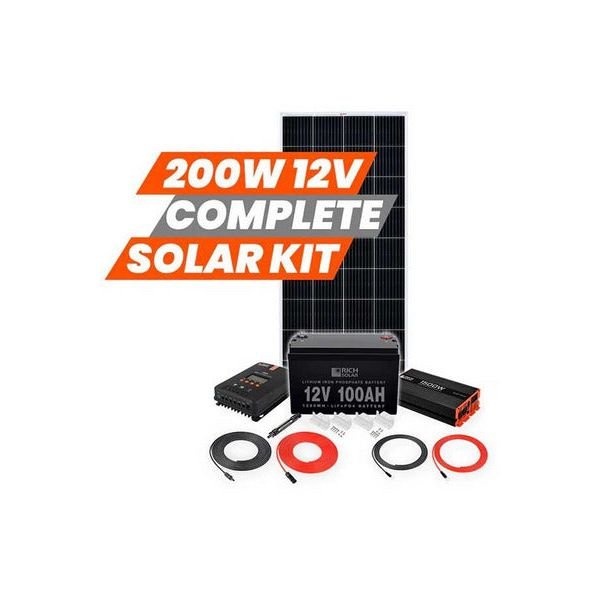 Rich Energy 200 Watt Complete Solar Kit - Generator Vault - 