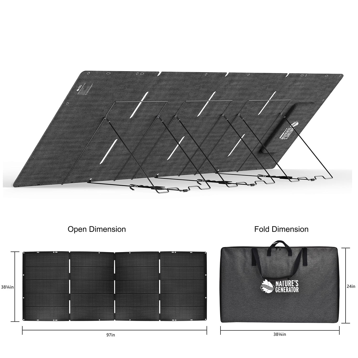 Nature's Generator Lithium 6000 Solar Generator Kit - Generator Vault - Lithium 6000 + 2x 200W Folding Solar Panel - 