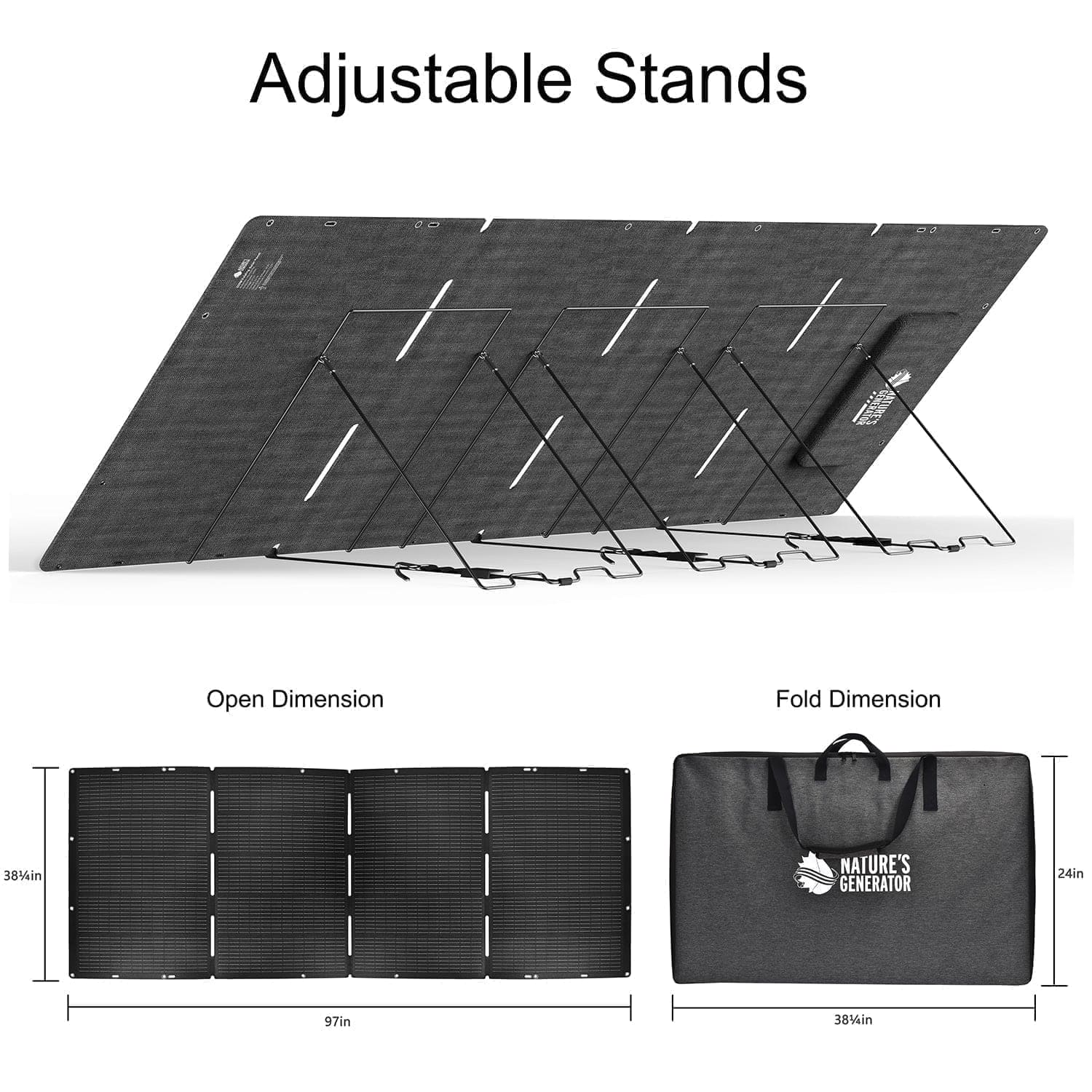 Nature's Generator Lithium 3600 Solar Generator Kit - Generator Vault - Lithium 3600 + 200W Folding Panel - 
