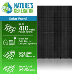 Nature's Generator 410W Monocrystalline Solar Panels 2 Pack