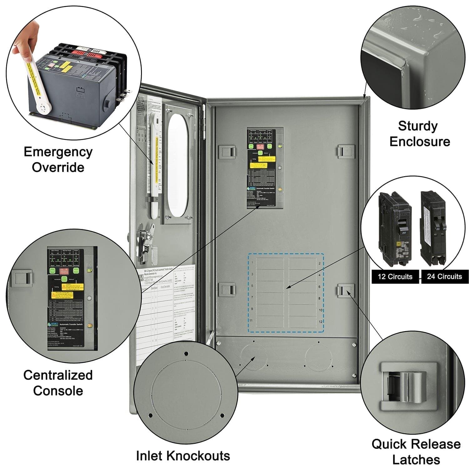 Nature's Generator 50A Automatic Generator Transfer Switch - Generator Vault - 50A Automatic Transfer Switch - 