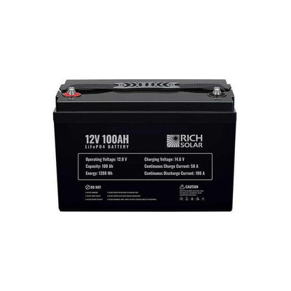 Rich Solar 12V 100Ah LiFePO4 Lithium Iron Phosphate Battery