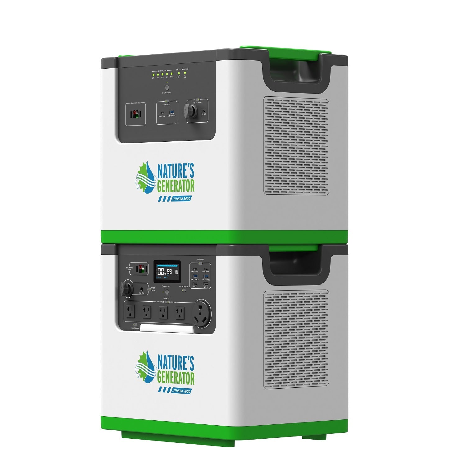 Nature's Generator Lithium 3600 Solar Generator Kit - Generator Vault - Lithium 3600 + 200W Folding Panel - 