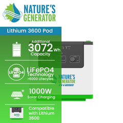 Nature's Generator Lithium 3600 Power Pod Battery Backup Systems