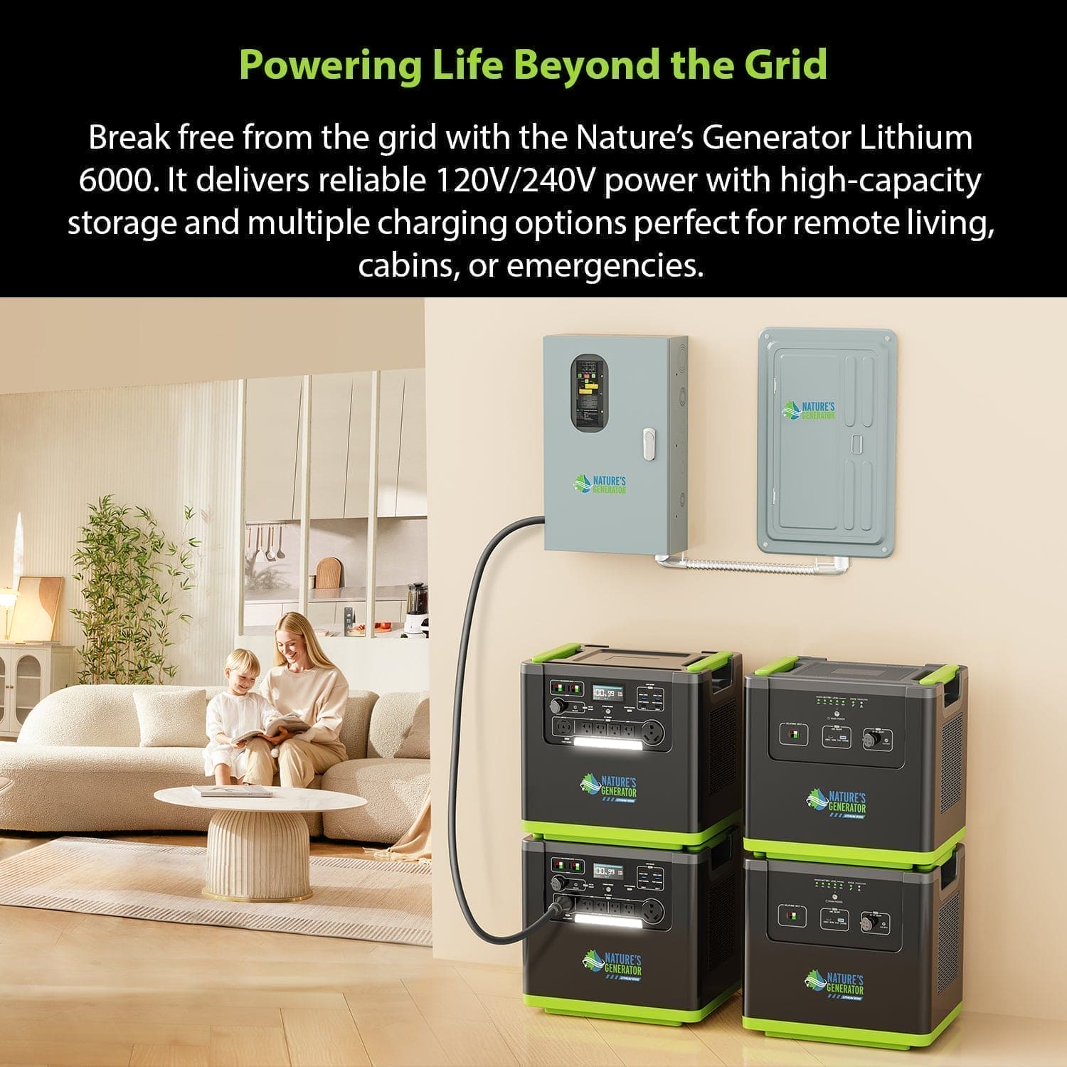 Nature's Generator Lithium 6000 Portable Power Station - Generator Vault - Lithium 6000 Power Station - 