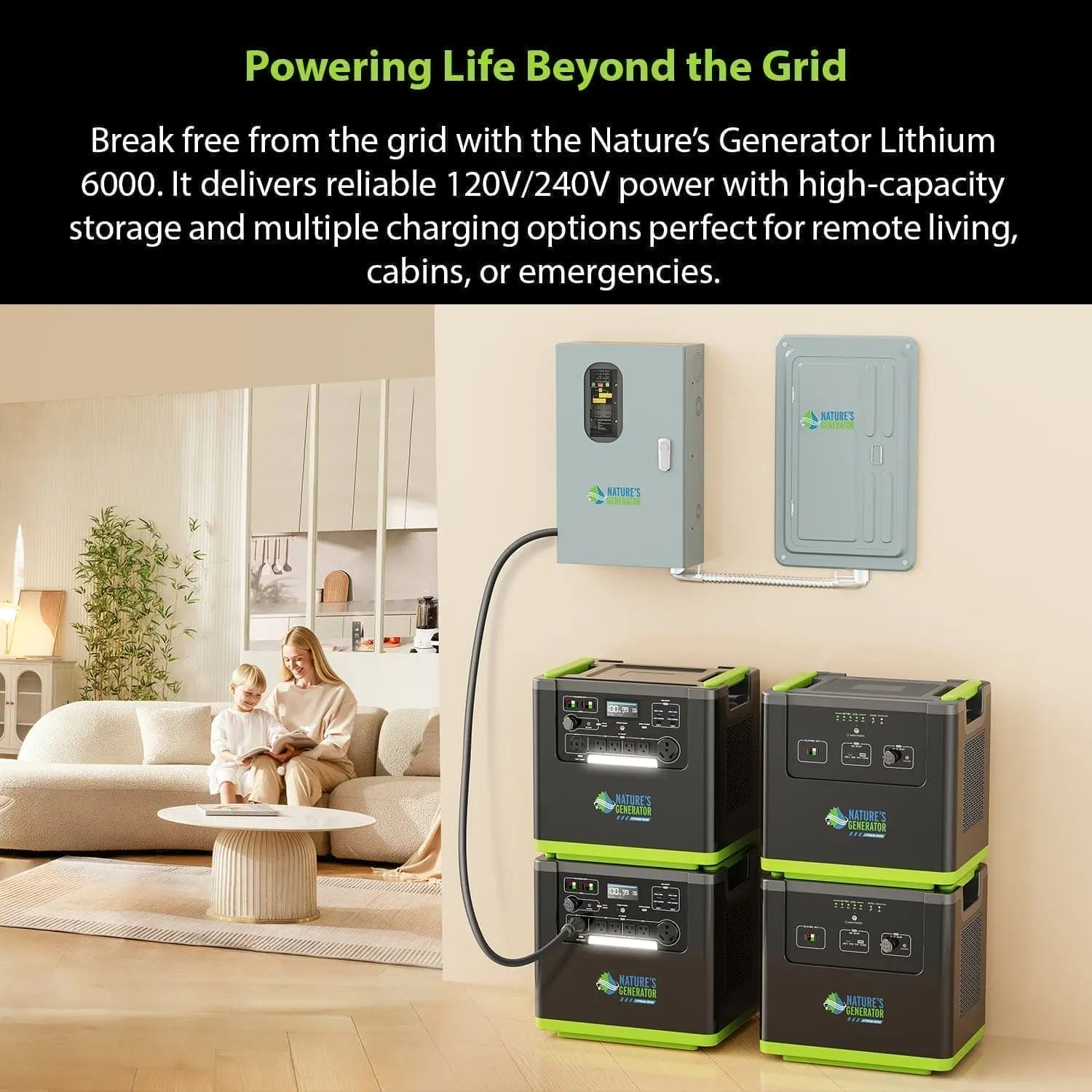 Generator Vault Nature's Generator Lithium 6000 Solar Generator Kit – Generator Vault