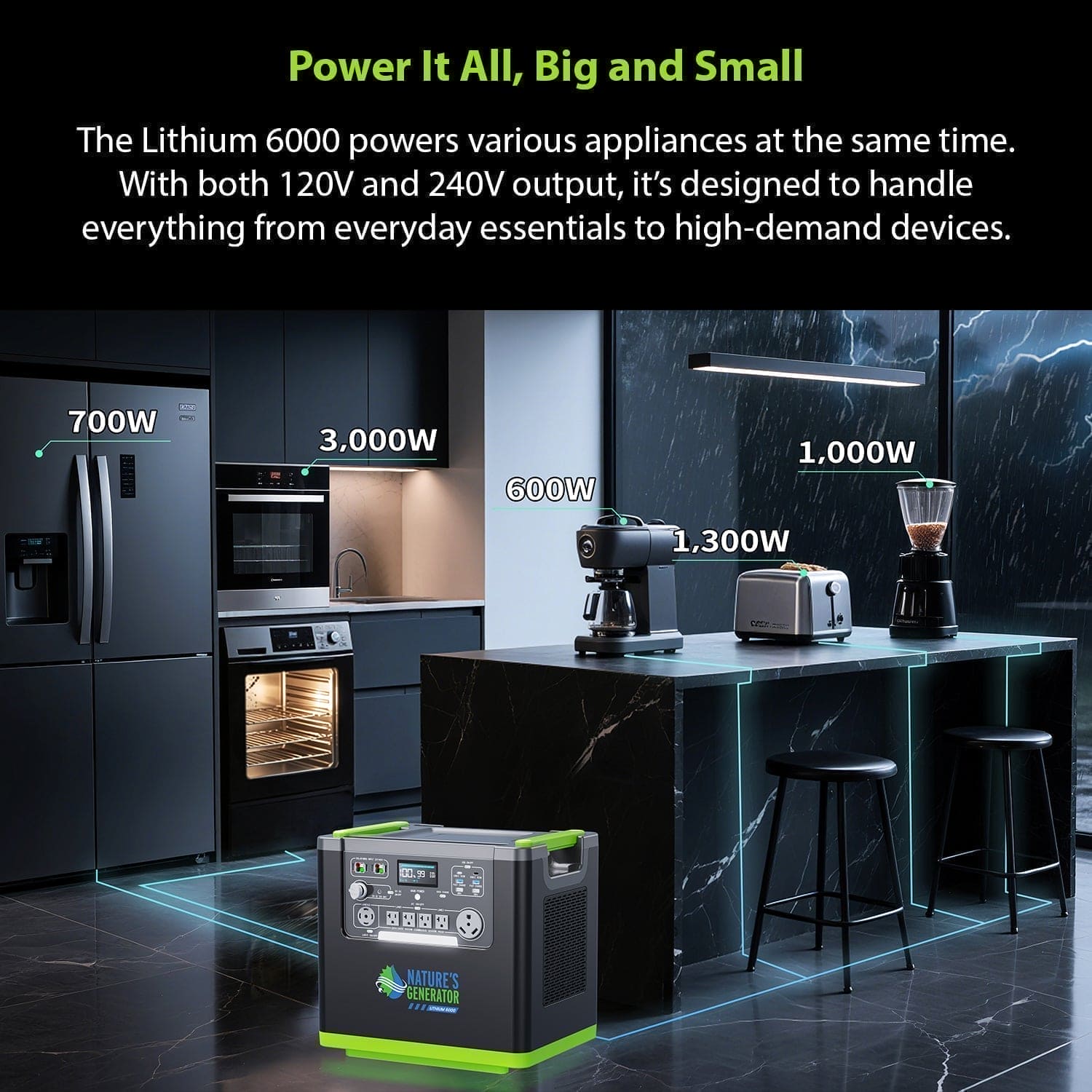 Nature's Generator Lithium 6000 Portable Power Station - Generator Vault - Lithium 6000 Power Station - 