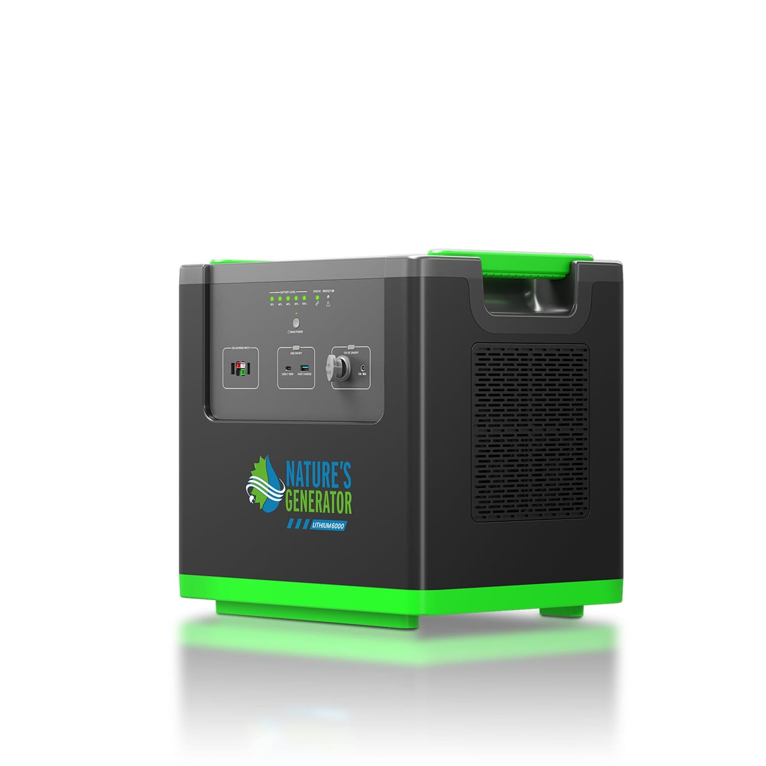 Nature's Generator Lithium 6000 Solar Generator Kit with Wind Turbine - Generator Vault - Lithium 6000 + 2x 410W Rigid Panel + Wind Turbine - 