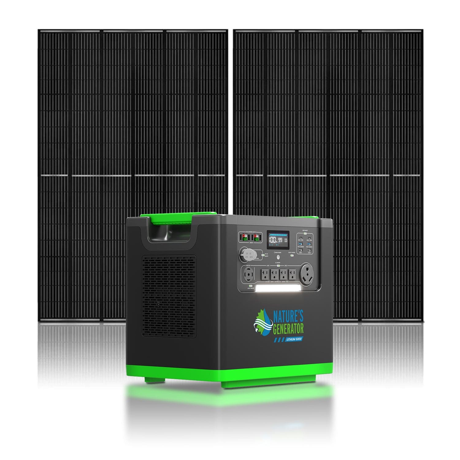Nature's Generator Lithium 6000 Solar Generator Kit - Generator Vault - Lithium 6000 + 2x 410W Rigid Solar Panel - 