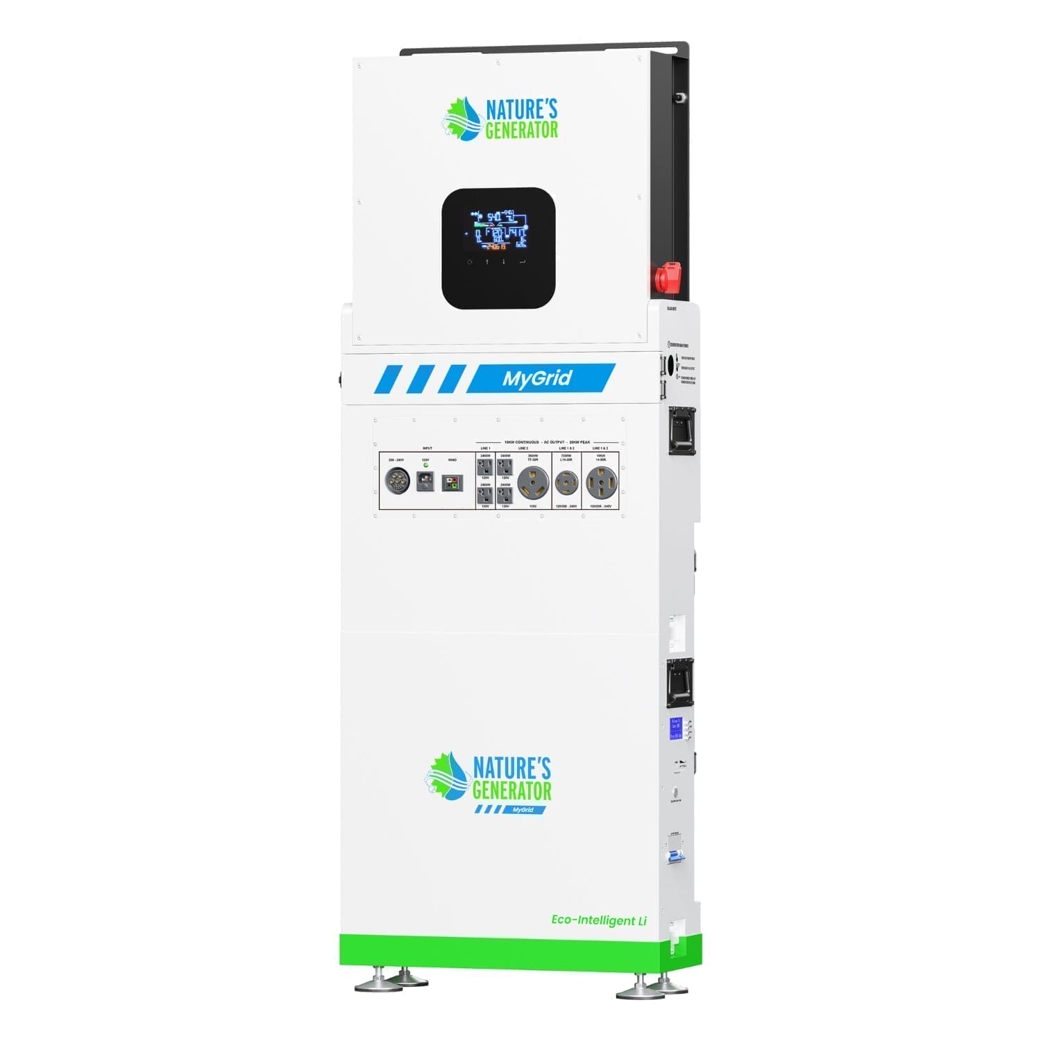 Nature's Generator MyGrid 10K Portable Power Station with Transfer Switch - Generator Vault - MyGrid 10K + 50A Automatic Transfer Switch - 