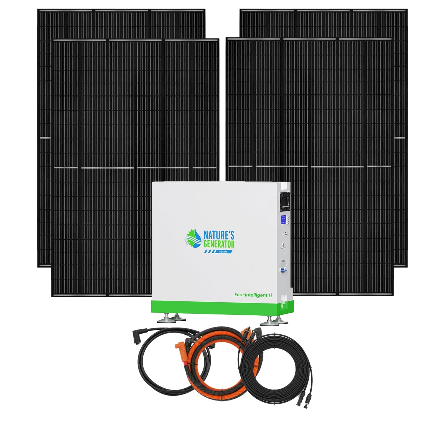 Nature's Generator MyGrid 10K Expansion Battery Battery Backup Systems - Generator Vault - MyGrid 10K Solar Battery + 4x 410W Rigid Panels - 