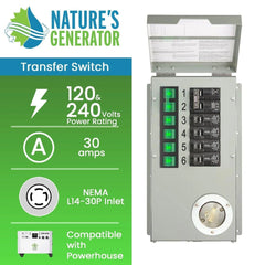 Nature's Generator 6-Circuit 120/240V 30A Manual Transfer Switch