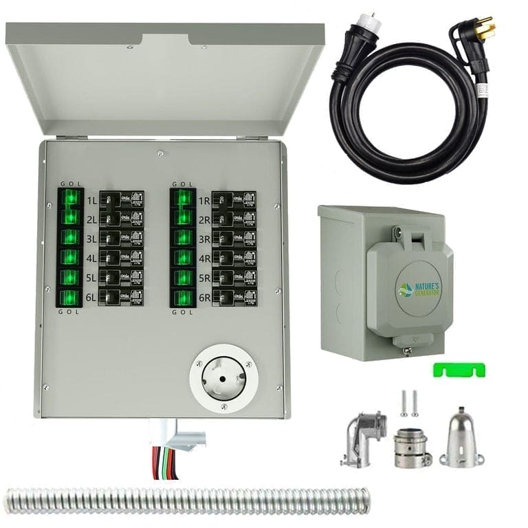 Nature's Generator Lithium 6000 Portable Power Station with Transfer Switch - Generator Vault - Lithium 6000 + 30A Automatic Transfer Switch - 