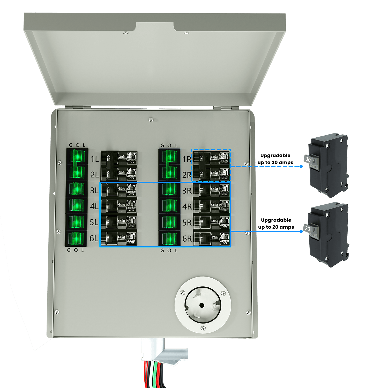 Nature's Generator 12 - Circuit 120/240V 50A Manual Transfer Switch - Generator Vault - 
