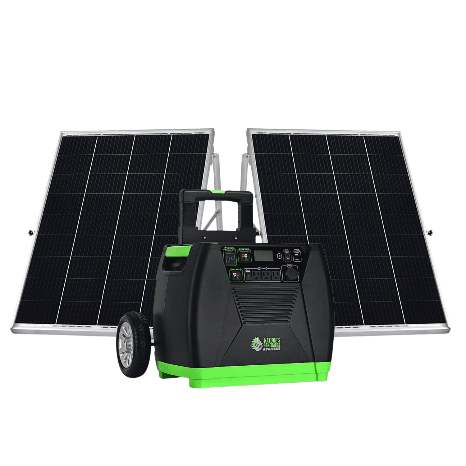 Nature's Generator Elite Gold Solar Generator Kit - Generator Vault - Elite Generator + 2x 100W Rigid Panel - 