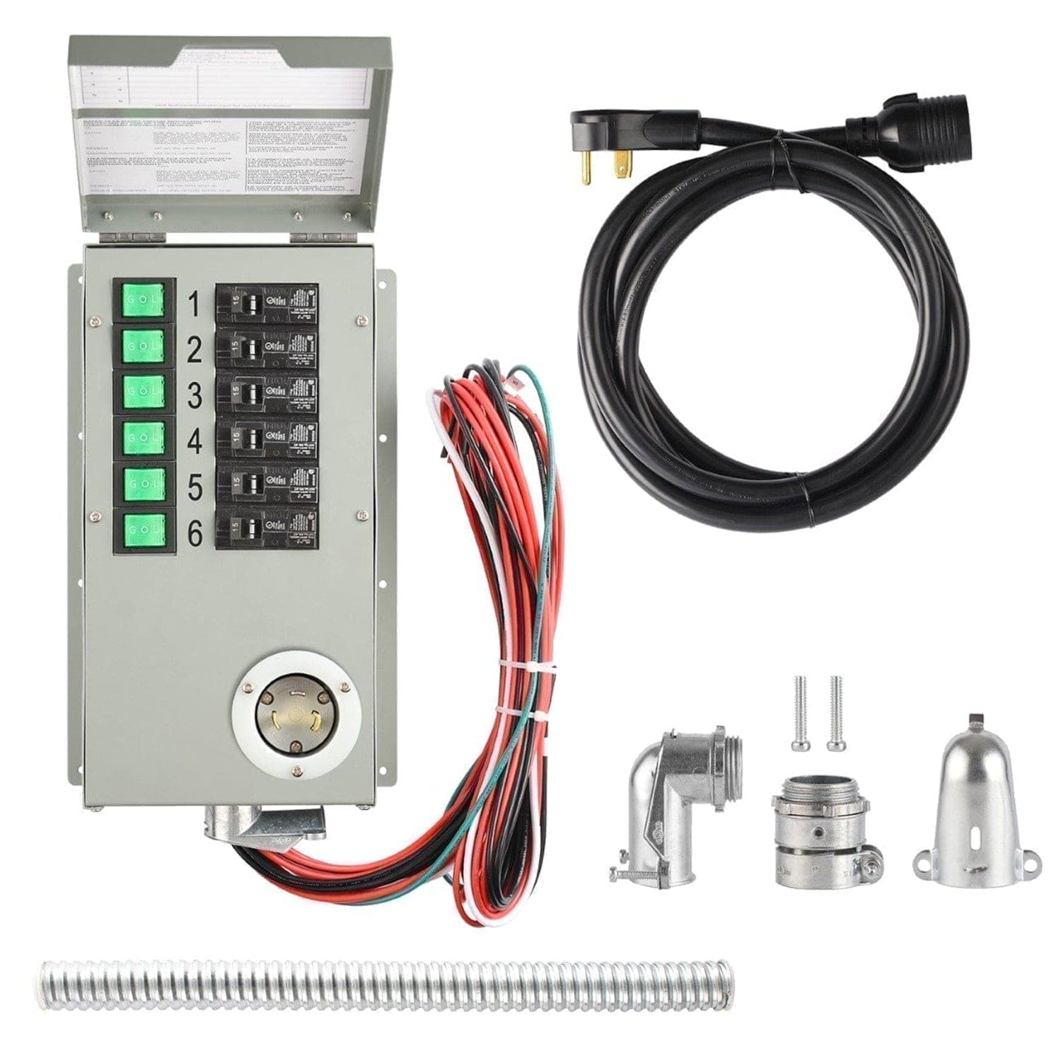 Nature's Generator Lithium 3600 Portable Power Station with Transfer Switch - Generator Vault - Lithium 3600 + 2x 100W Rigid Panel + Transfer Switch - 
