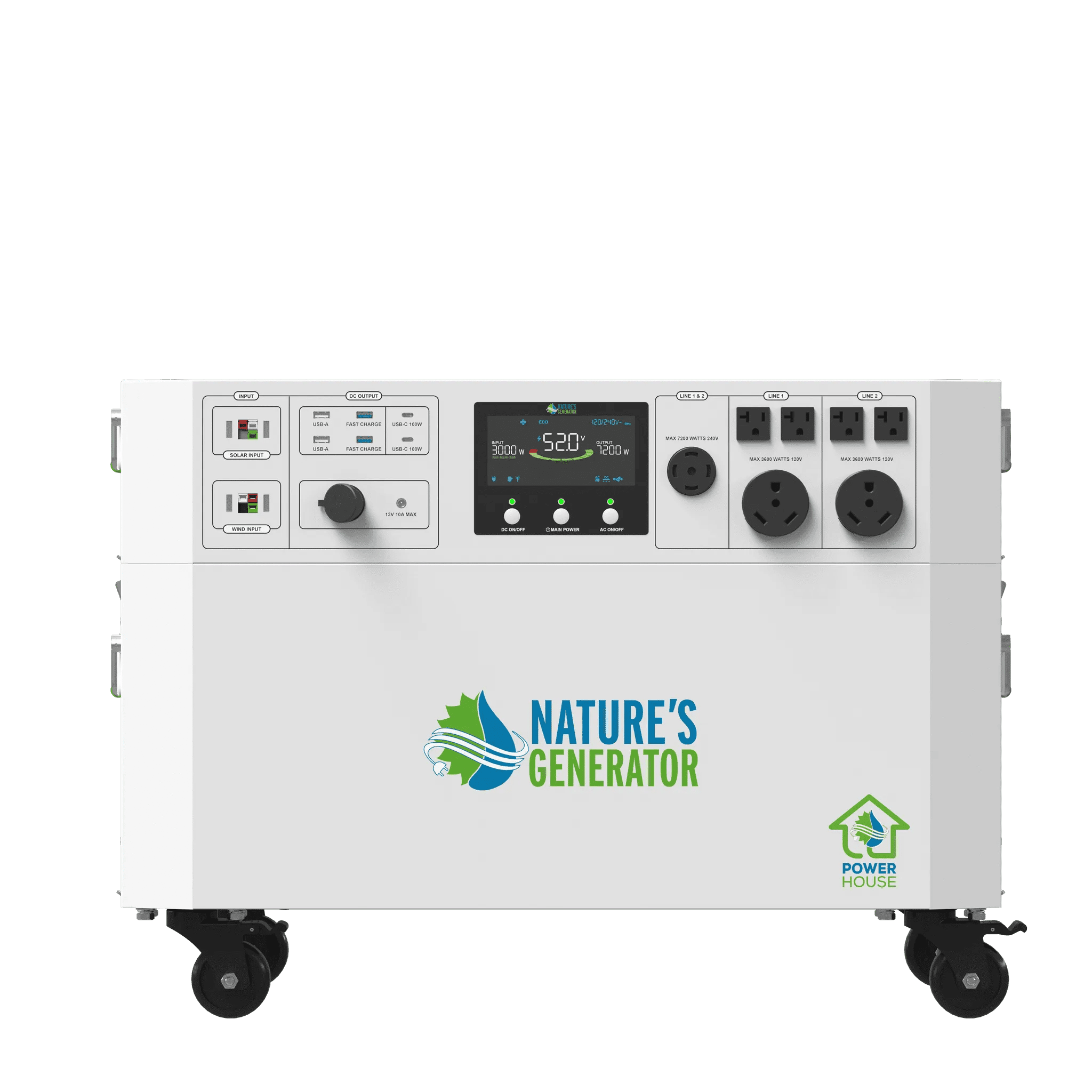 Nature's Generator Powerhouse V2 Portable Power Station - Generator Vault - Powerhouse (7200W/4800Wh) - 