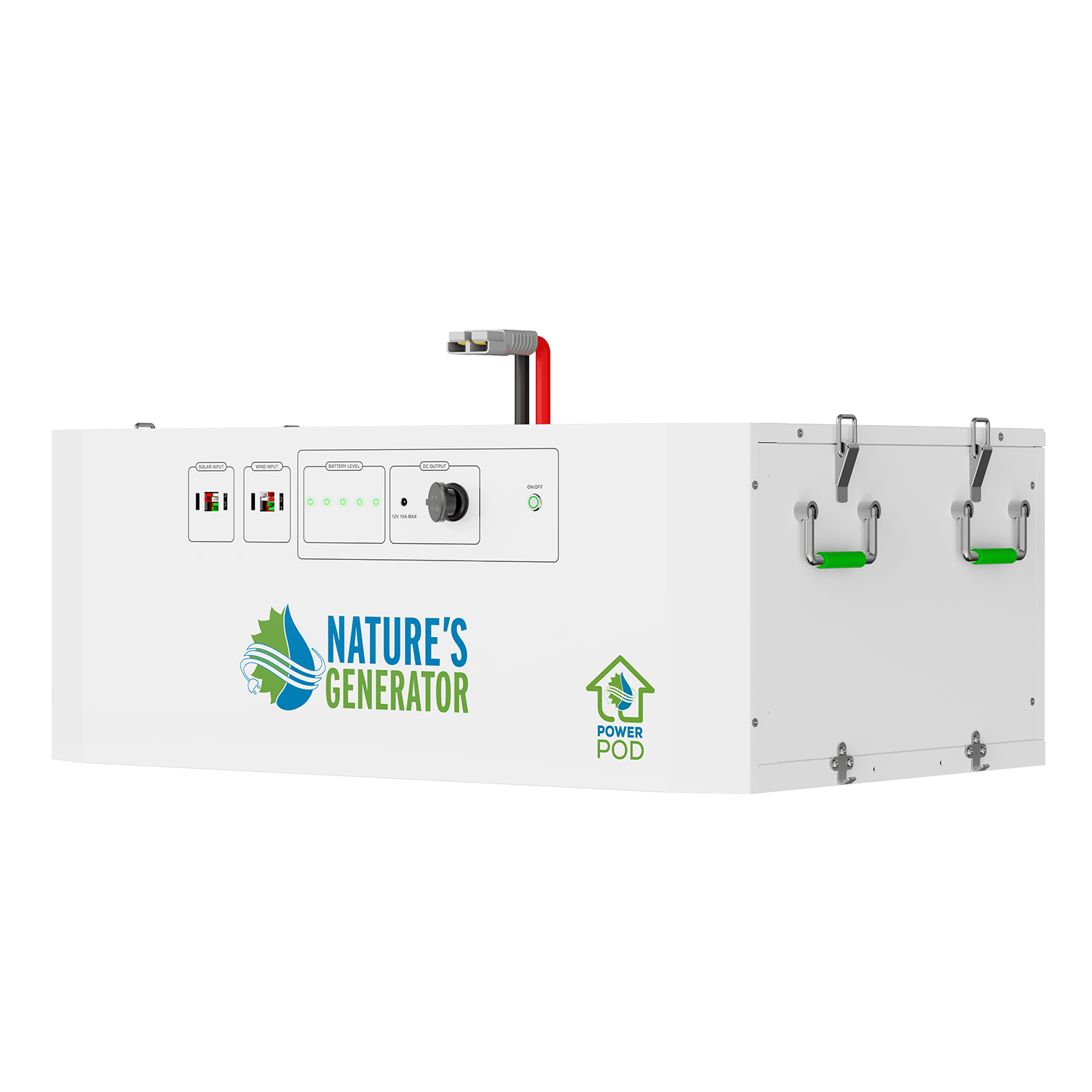Nature's Generator Powerhouse V2 Solar Generator Kit with Wind Turbine - Generator Vault - Powerhouse + 2x 410W Rigid Panel + 350W Wind Turbine - 