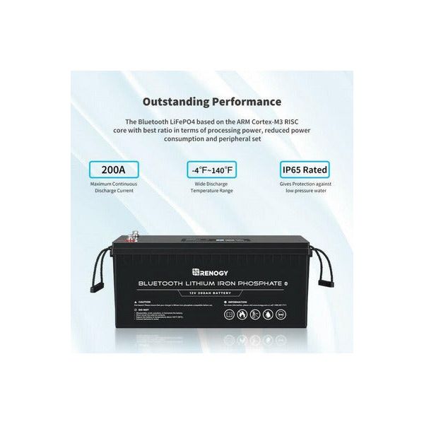 Renogy 12V 200Ah Lithium Iron Phosphate Battery with Bluetooth - Generator Vault - No - 