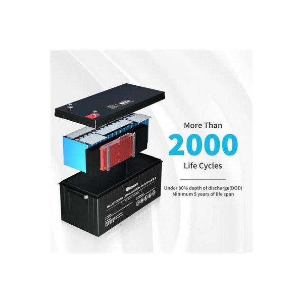 Renogy 12V 200Ah Lithium Iron Phosphate Battery with Bluetooth - Generator Vault - No - 