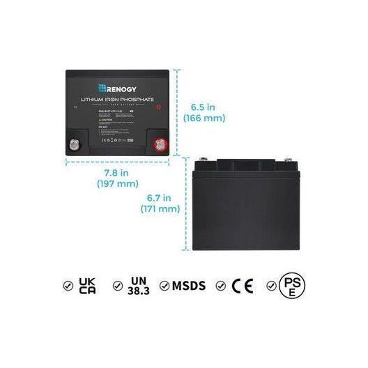 Renogy 12V 50Ah Lithium Iron Phosphate Battery - Generator Vault - 