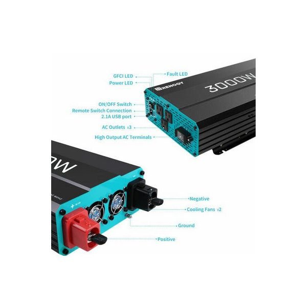 Renogy 3000W 12V Pure Sine Wave Inverter - Generator Vault - 