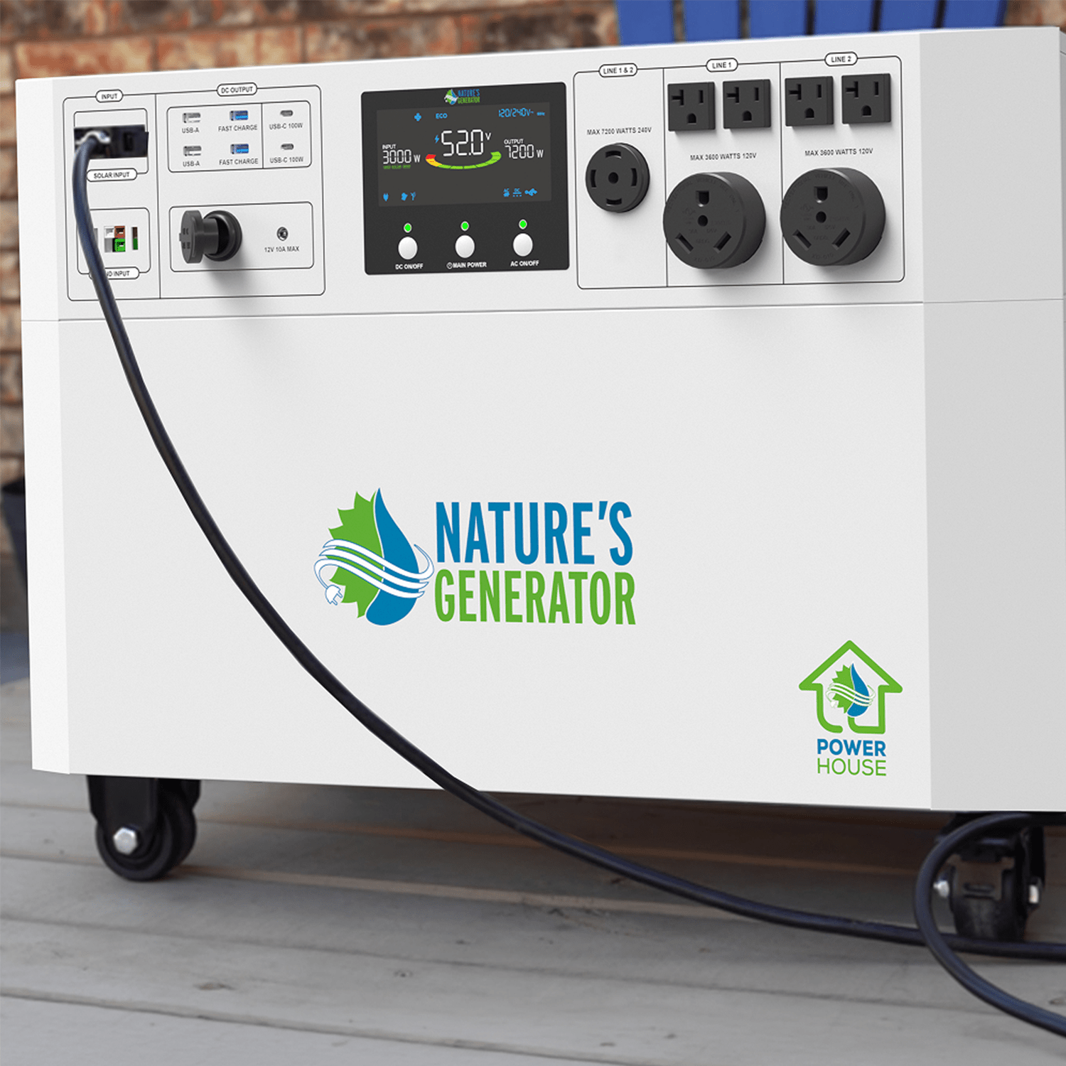 Nature's Generator Powerhouse V2 Portable Power Station - Generator Vault - Powerhouse (7200W/4800Wh) - 