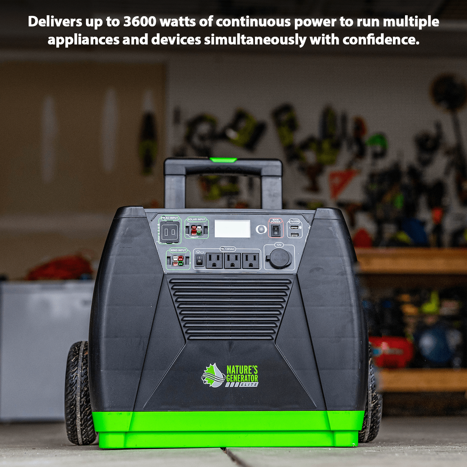 Nature's Generator Elite Gold PE Portable Power Station with Transfer Switch - Generator Vault - Elite Generator + 2x 100W Panel + Transfer Switch - 