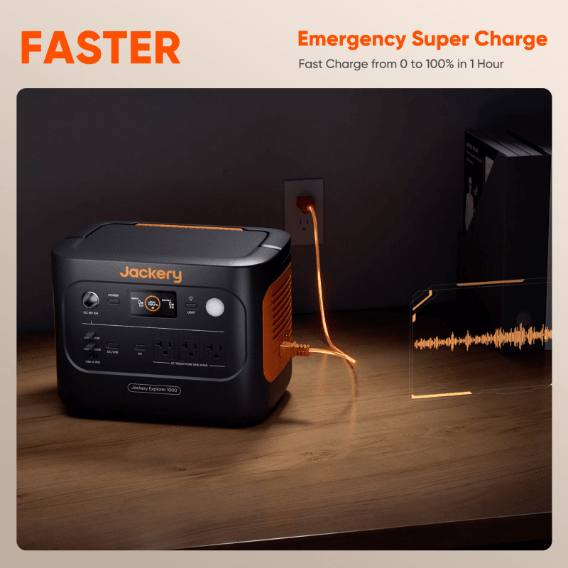 Jackery Explorer 1000 v2 Portable Power Station - Generator Vault - Black - Explorer 1000 v2 Portable Power Station - 