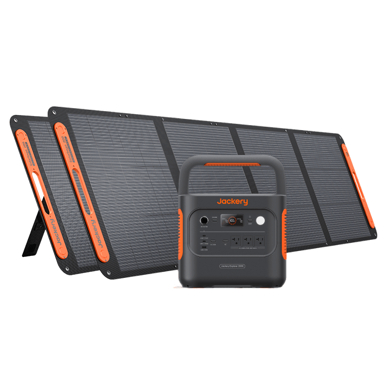 Jackery Solar Generator 2000 v2 Solar Generator Kit - Generator Vault - Explorer 2000 v2 + SolarSaga 200W x 2 - 