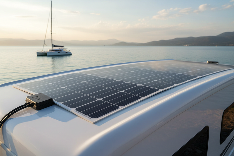 FlexSolar 175W Flexible Solar Panel on curved surface