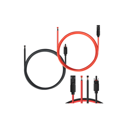 BougeRV Solar Extension Cable with Extra Free Connectors(xx FT Red+xx FT Black)