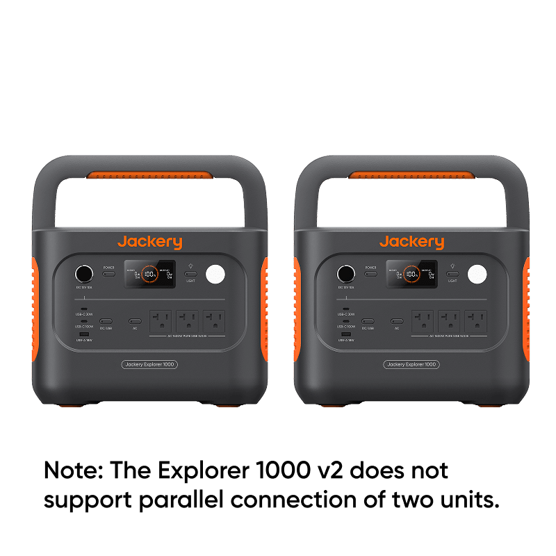 Jackery Explorer 1000 v2 Portable Power Station - Generator Vault - Black - Explorer 1000 v2 + Explorer 1000 v2 - 
