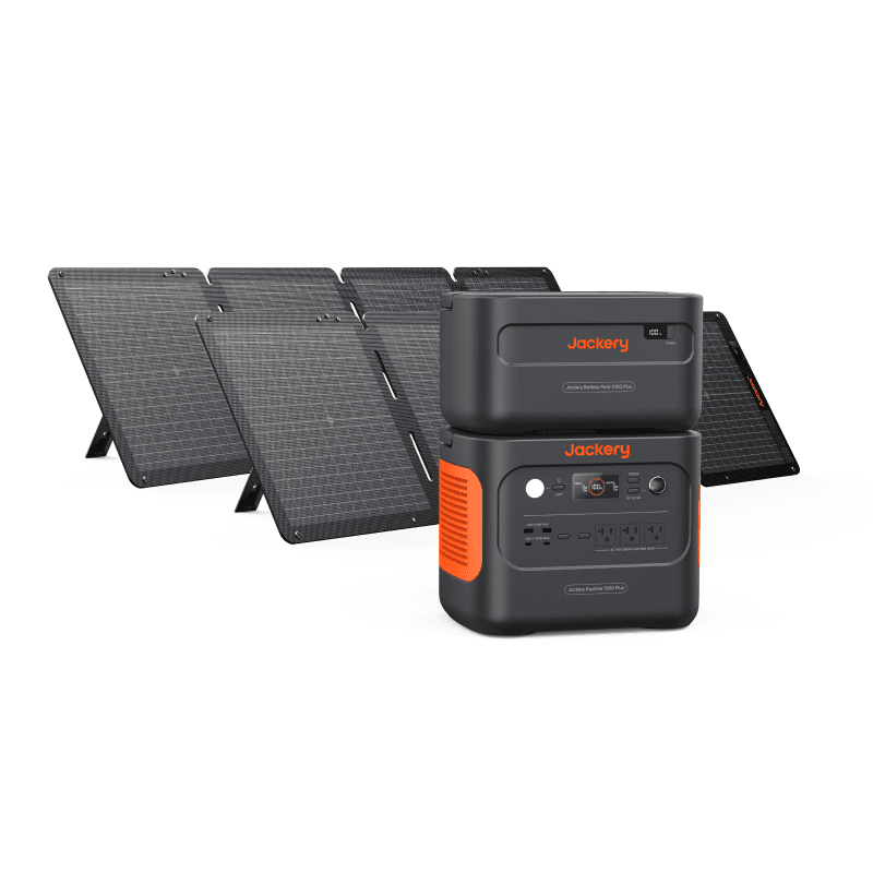 Jackery Solar Generator 1000 Plus Solar Generator Kit - Generator Vault - Solar Generator 1000 Plus Kit（2.5kWh + SolarSaga 100 Air x 2) - 