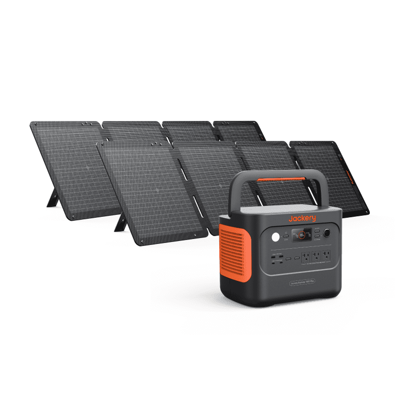 Jackery Solar Generator 1000 Plus Solar Generator Kit - Generator Vault - Explorer 1000 Plus + SolarSaga 100 Air x 2 - 