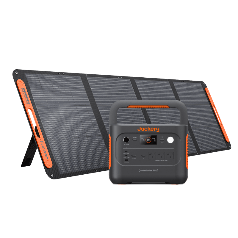 Jackery Explorer 1000 v2 Portable Power Station - Generator Vault - Black - Explorer 1000 v2 + SolarSaga 200W - 