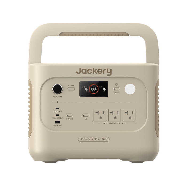 Jackery Explorer 1000 v2 Portable Power Station - Generator Vault - Dune White - Explorer 1000 v2 Portable Power Station - 