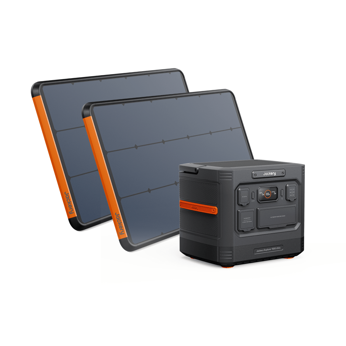 Jackery Solar Generator 1500 Ultra Solar Generator Kit - Generator Vault - Explorer 1500 Ultra + SolarSaga 100 Prime x 2 - 