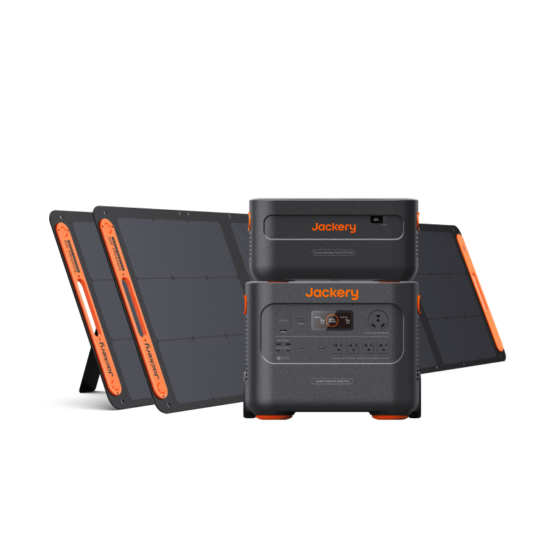 Jackery Solar Generator 2000 Plus Kit 4kWh Solar Generator Kit - Generator Vault - Explorer 2000 Plus Kit (4kWh) + SolarSaga 200W x 2 - 