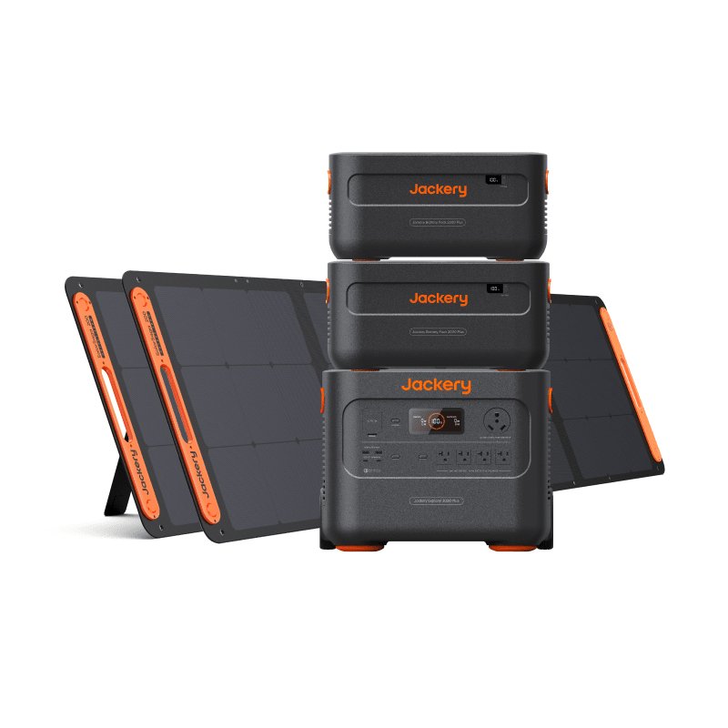 Jackery Solar Generator 2000 Plus Kit 6kWh Solar Generator Kit - Generator Vault - Explorer 2000 Plus Kit (6kWh) + SolarSaga 200W x 2 - 